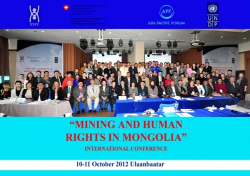 "Mining and Human Rights in Mongolia"International conference 10-11 october 2012, Ulaanbaatar city